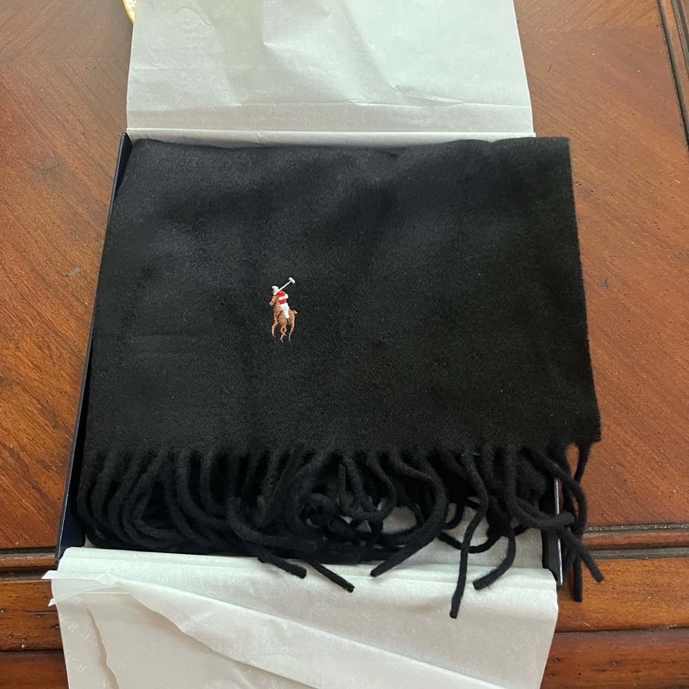 Polo by Ralph Lauren Black Logo Scarf